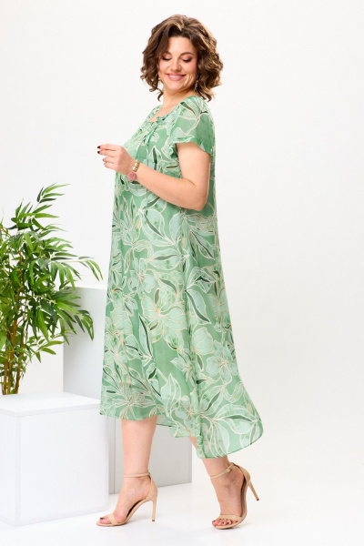Платье Romanovich Style 1-1332 зеленый_цветы - фото 5