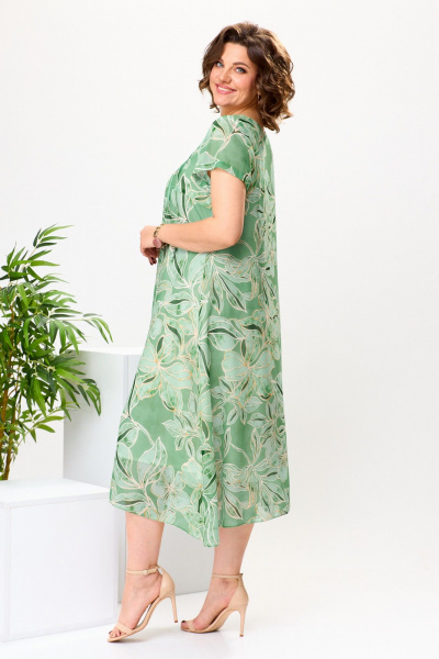 Платье Romanovich Style 1-1332 зеленый_цветы - фото 2