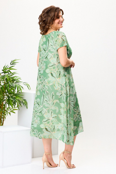 Платье Romanovich Style 1-1332 зеленый_цветы - фото 3