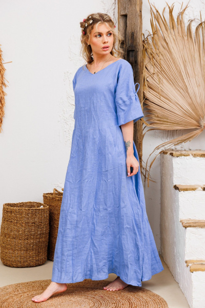 Платье АМУЛЕТ 9731 голубой - фото 2