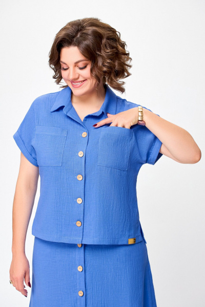 Блуза, юбка Swallow 750.1 ярко-голубой - фото 11