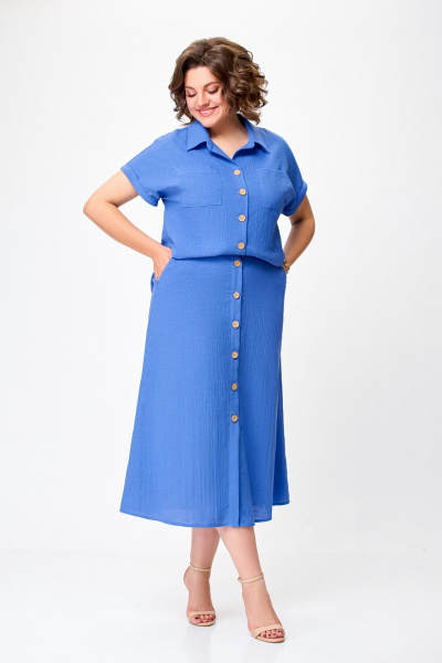 Блуза, юбка Swallow 750.1 ярко-голубой - фото 10