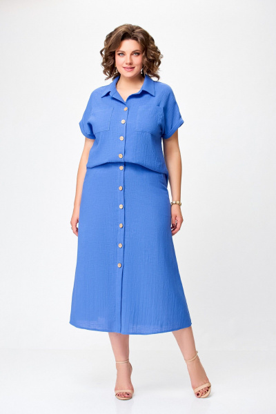 Блуза, юбка Swallow 750.1 ярко-голубой - фото 9