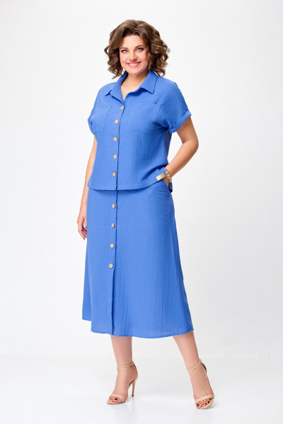 Блуза, юбка Swallow 750.1 ярко-голубой - фото 4
