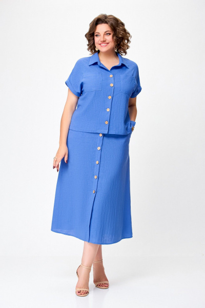 Блуза, юбка Swallow 750.1 ярко-голубой - фото 3