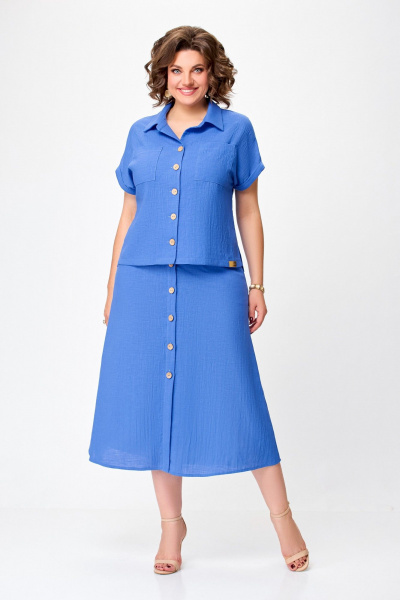 Блуза, юбка Swallow 750.1 ярко-голубой - фото 1