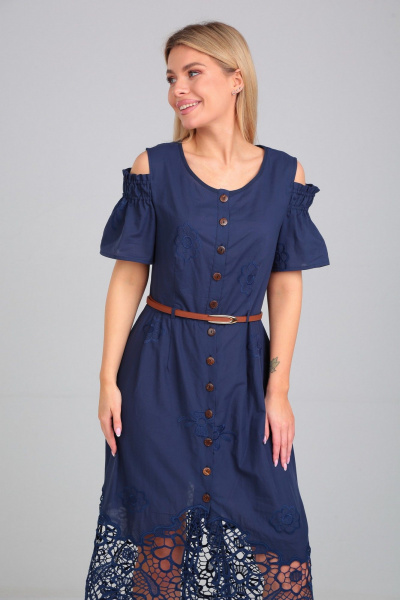 Платье AMORI 9520 синий - фото 2