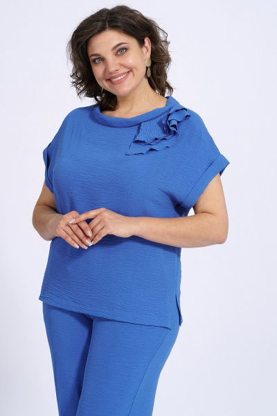 Блуза, брюки Пинск-Стиль 151 голубой - фото 5