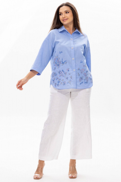 Блуза, брюки Ma Сherie 3069 голубой
+белый - фото 11