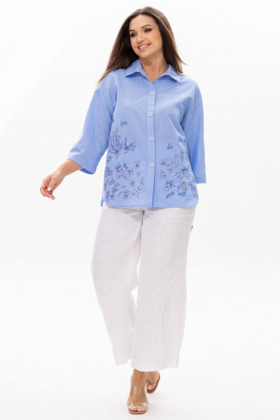 Блуза, брюки Ma Сherie 3069 голубой
+белый - фото 1
