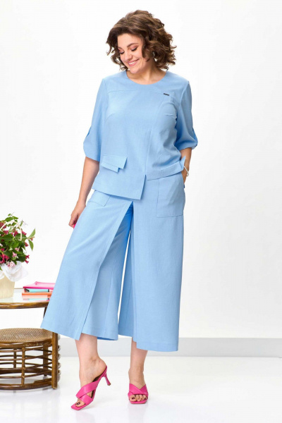 Блуза, брюки Асолия 1427 голубой - фото 9