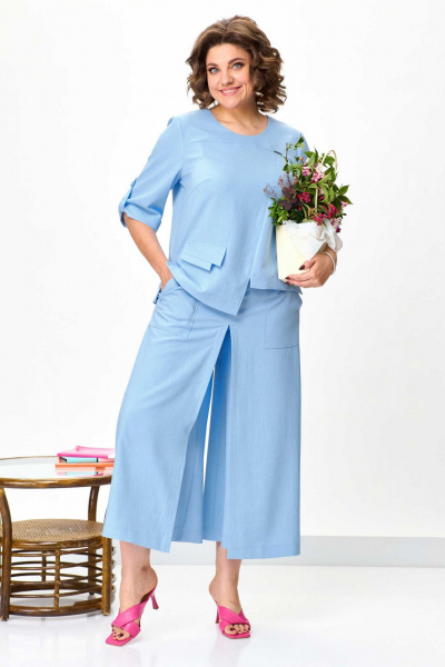 Блуза, брюки Асолия 1427 голубой - фото 6