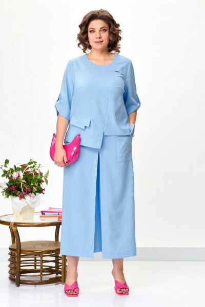 Блуза, брюки Асолия 1427 голубой - фото 4