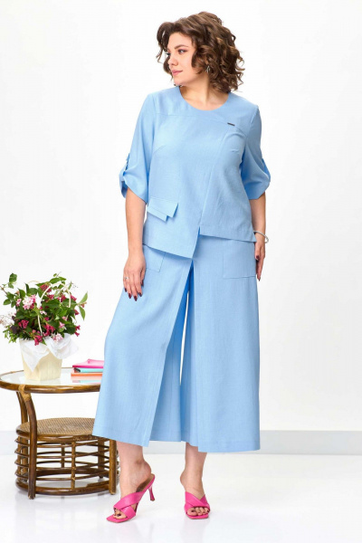 Блуза, брюки Асолия 1427 голубой - фото 2