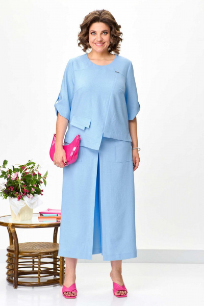 Блуза, брюки Асолия 1427 голубой - фото 1