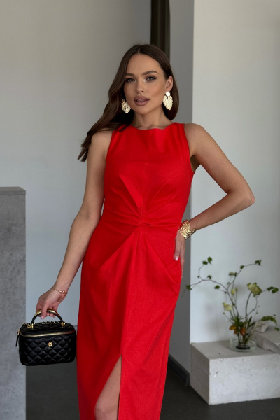 Платье Dilana VIP 2035 красный - фото 5