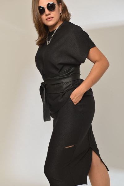 Блуза, юбка GRATTO 2002 черный - фото 2