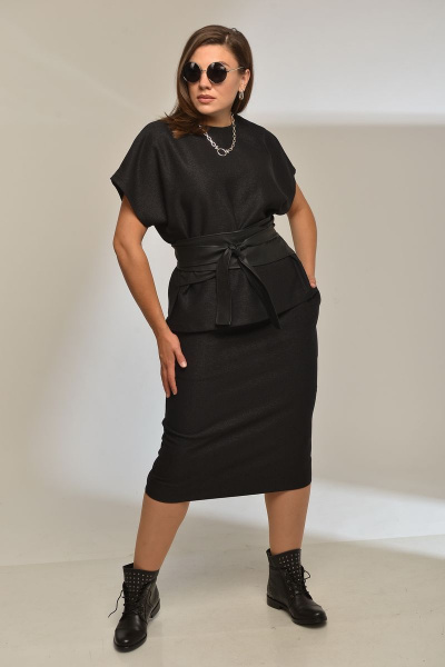 Блуза, юбка GRATTO 2002 черный - фото 1