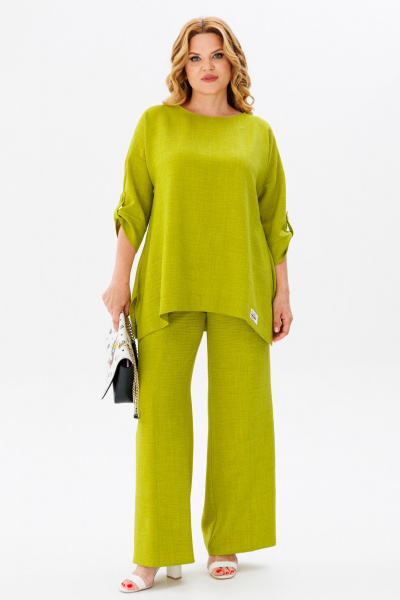 Блуза, брюки Anastasia 1102 яблочный_зеленый - фото 2