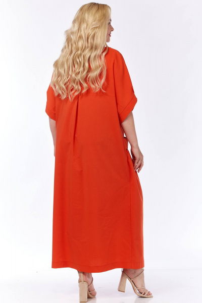Платье Viola Style 01071 красно-оранжевый - фото 2