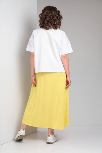 Блуза, платье INVITE 6058 желтый+белый - фото 3