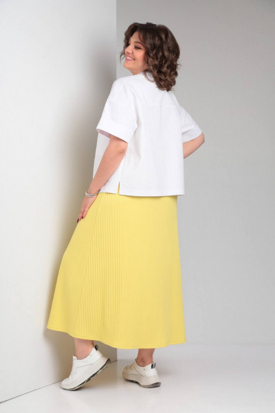 Блуза, платье INVITE 6058 желтый+белый - фото 2
