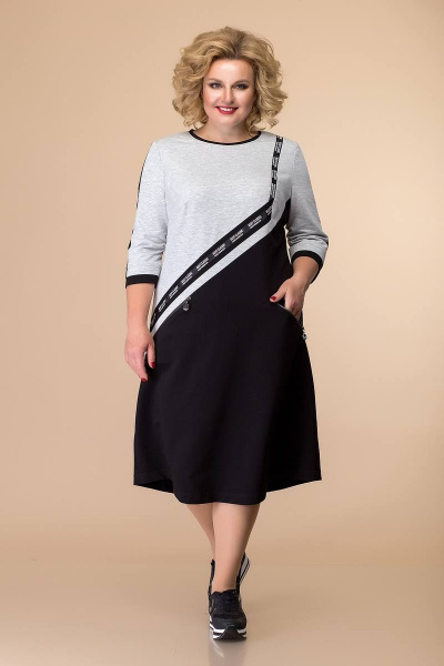 Платье Romanovich Style 1-2035 черный/серый - фото 1