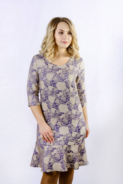 Платье Nadex 153015И_164 фиолетово-бежевый - фото 1