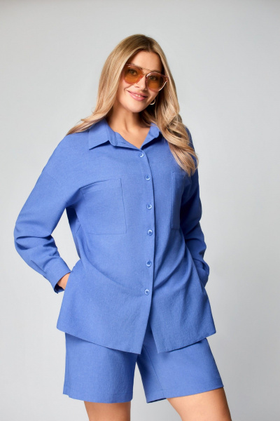 Рубашка, шорты Svetlana-Style 2021 голубой - фото 1