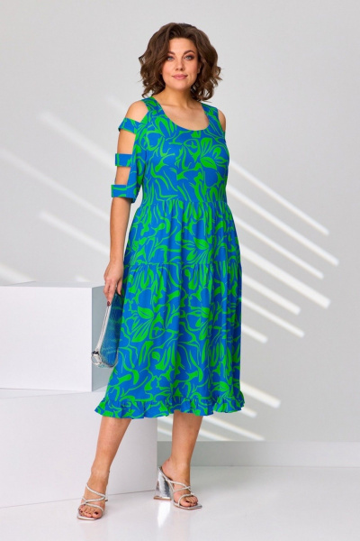 Платье Асолия 2687 зелено-васильковый - фото 6