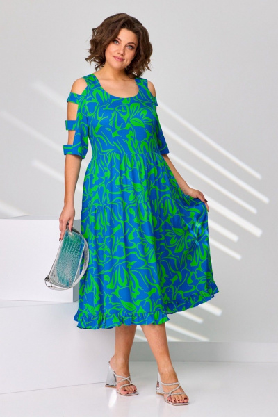 Платье Асолия 2687 зелено-васильковый - фото 5