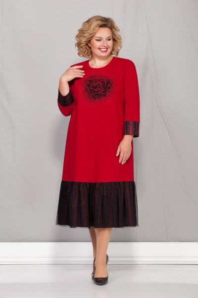 Платье Ивелта плюс 1670/1 красный - фото 1