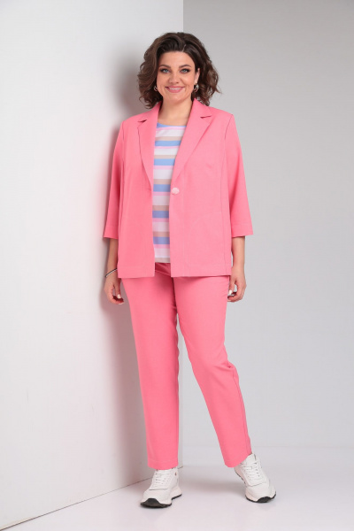 Блуза, брюки, жакет Vilena 958 розовый - фото 1