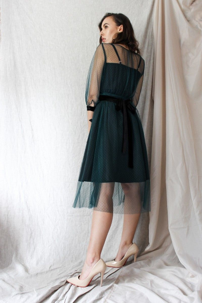 Платье Prestige 3561/170 черный-зеленый - фото 2