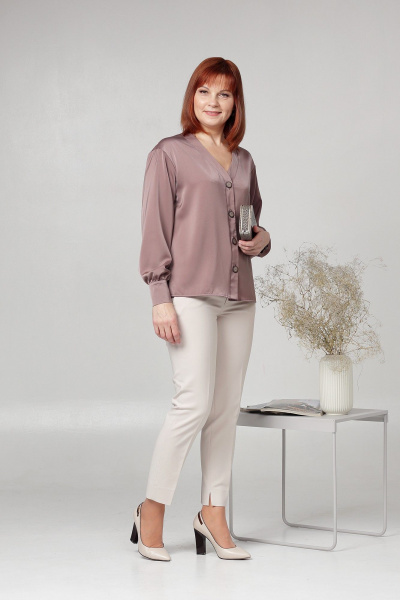 Блуза Соджи 610 кофейный - фото 1
