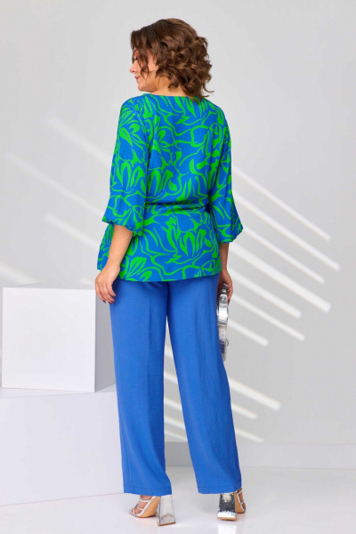 Блуза, брюки Асолия 1439 салатово-голубой - фото 8