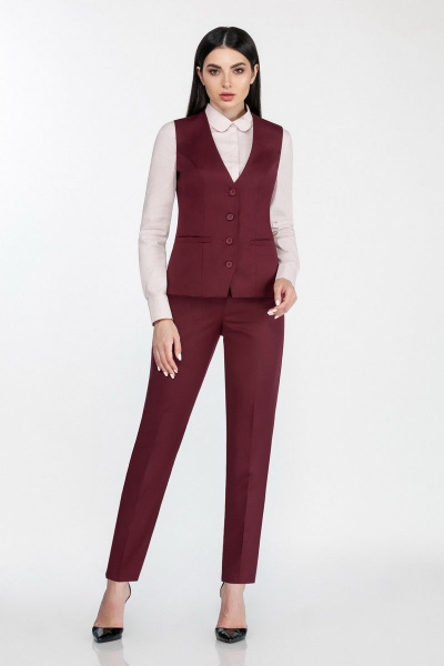 Блуза, брюки, жакет, жилет LaKona 1301 винный - фото 3