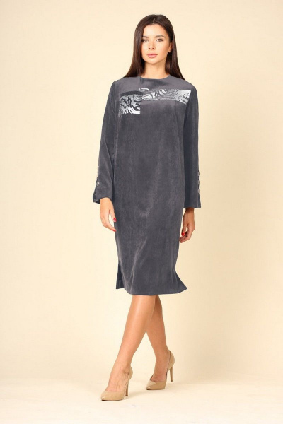 Платье Faufilure С1125 темно-серый - фото 1