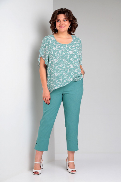Блуза, брюки Liona Style 901 зеленый - фото 3
