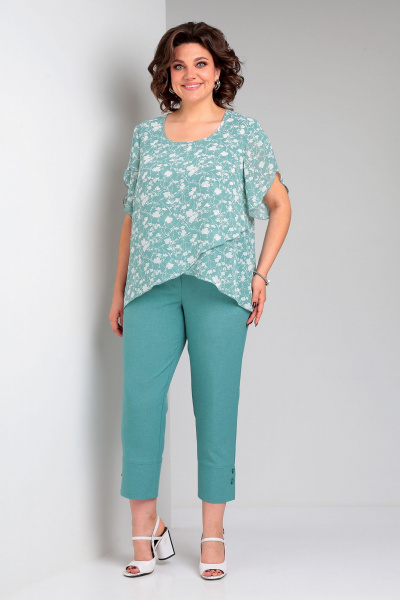 Блуза, брюки Liona Style 901 зеленый - фото 1