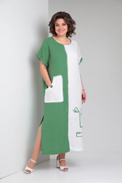 Платье Rishelie 948 зеленый - фото 1