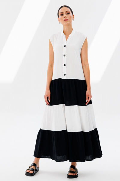 Платье Ларс Стиль 939 черный,белый - фото 2