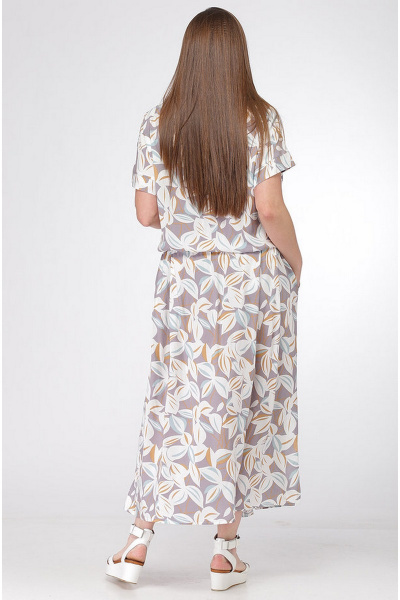 Платье LadisLine 945 молочный+серый+мята - фото 2
