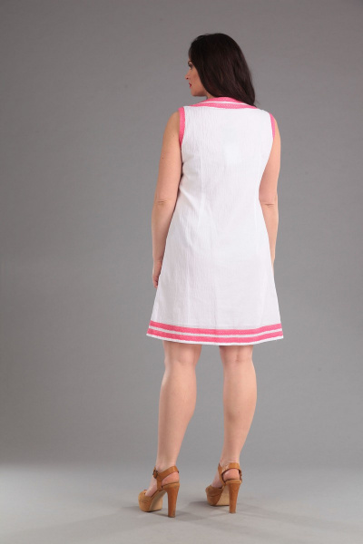 Платье Lady Style Classic 1061 белый+розовый - фото 2