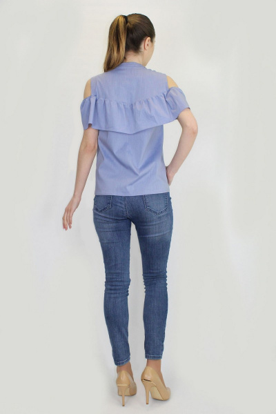 Блуза VLADOR 500621-1 джинсовый - фото 3