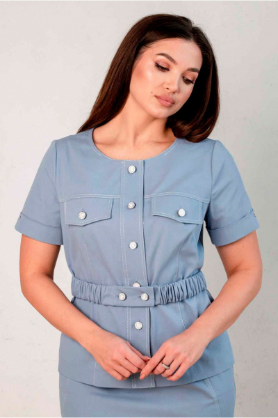 Блуза, юбка Mislana 1113 голубой - фото 3