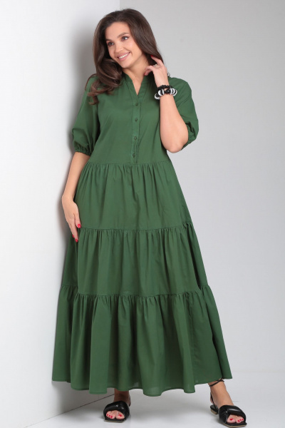 Платье Andina city 8029-2 темно-зеленый - фото 5