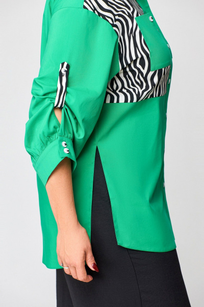 Блуза EVA GRANT 7080-1 зелень+принт_зебра - фото 4