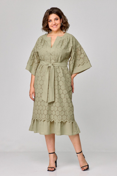 Платье ANASTASIA MAK 1195 оливковый - фото 1