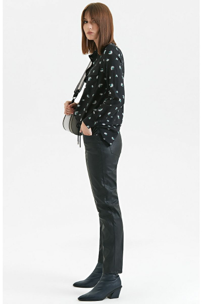 Блуза Moveri by Larisa Balunova 2860B черный+принтом - фото 3